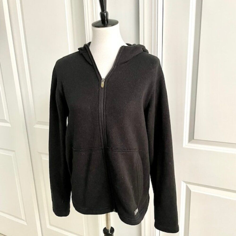 REI Women's Black Knit Hooded Full Zip Up Jacket Coat Size Large